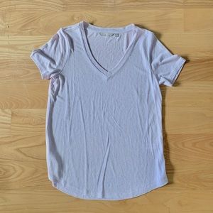 Athleta “V” neck shirt. Cotton linen blend, sheer, very light pink. NWOT.